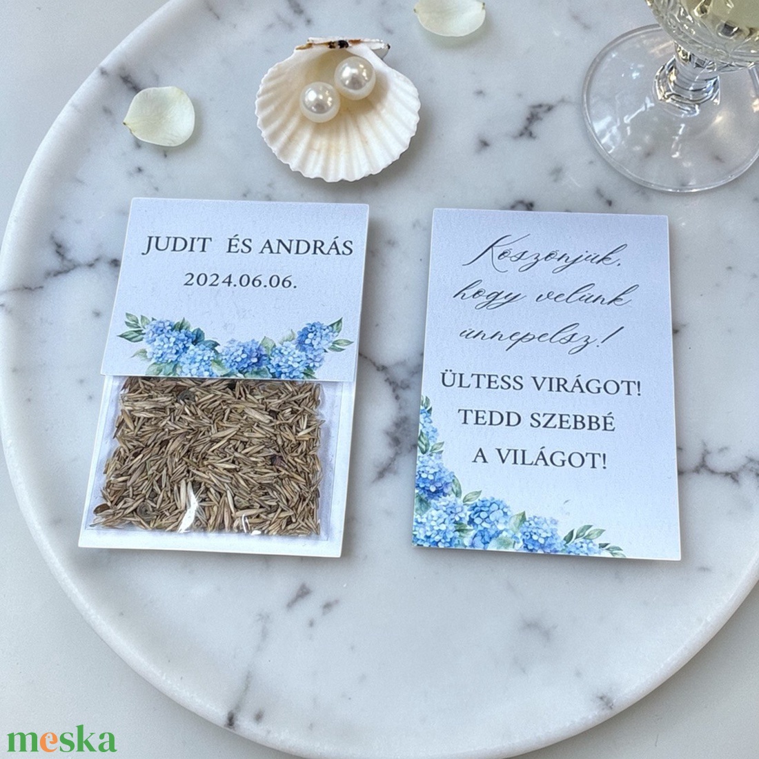 Esküvői köszönőajándék virágmag - Blue Dream - esküvő - emlék & ajándék - köszönőajándék - Meska.hu