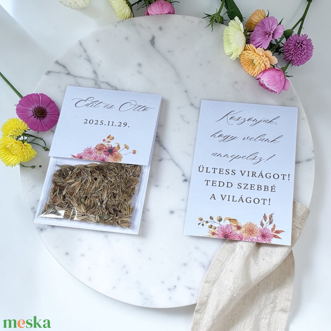 Esküvői köszönőajándék virágmag - Color Pop Flora - esküvő - emlék & ajándék - köszönőajándék - Meska.hu