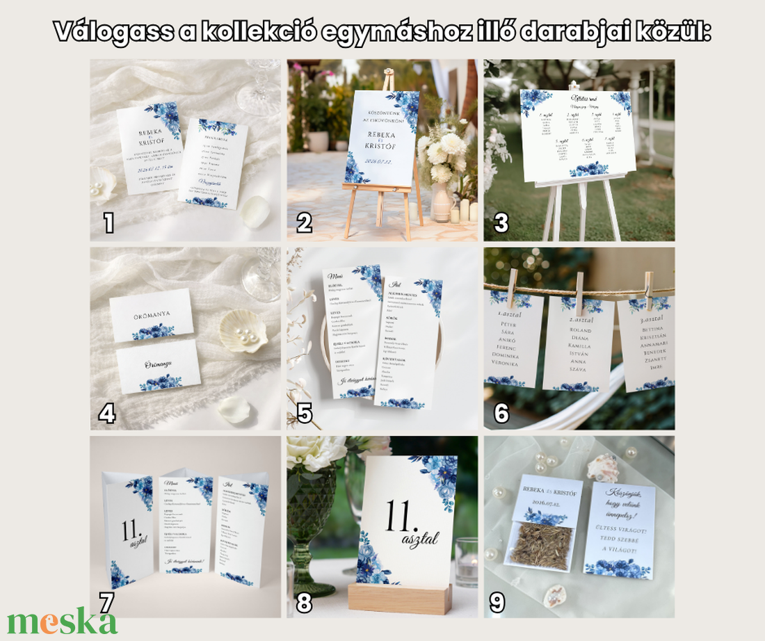 Esküvői köszönőajándék virágmag /kék rózsa mintával/- Indigo Mood - esküvő - emlék & ajándék - köszönőajándék - Meska.hu