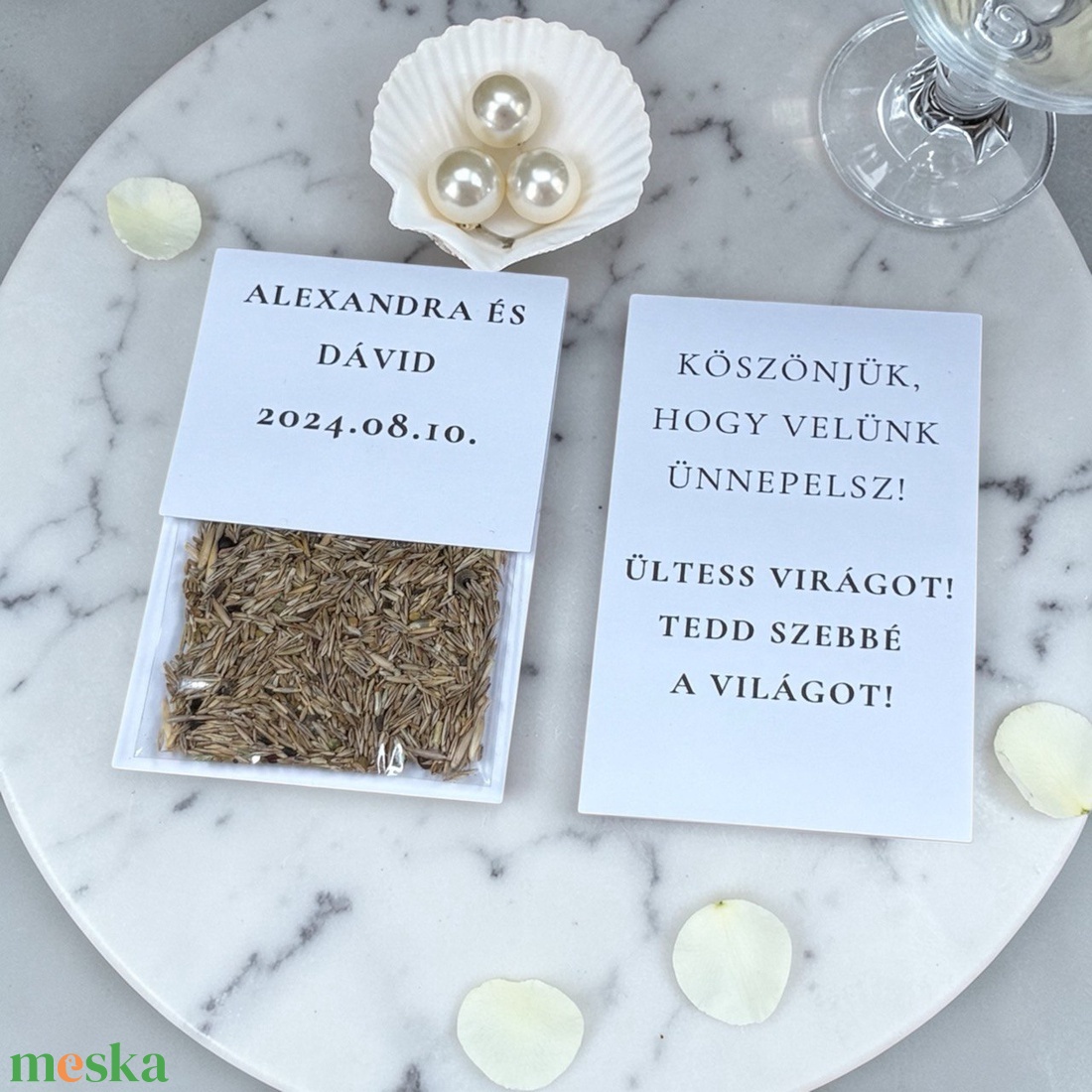 Esküvői köszönőajándék virágmag /fekete egyszerű/- The Black Type - esküvő - emlék & ajándék - köszönőajándék - Meska.hu