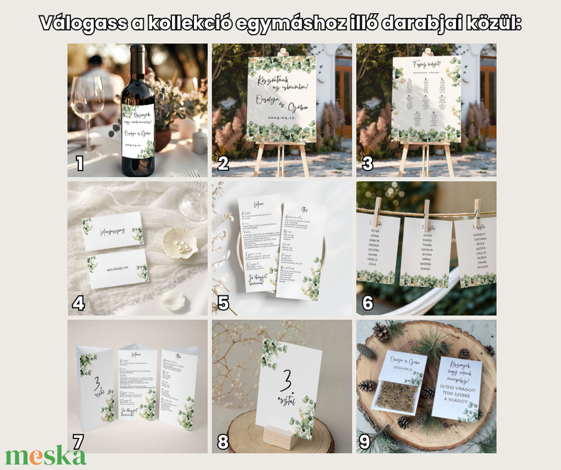 Esküvői köszönőajándék virágmag /eukaliptusz arany mintával/- Verde Oro - esküvő - emlék & ajándék - köszönőajándék - Meska.hu