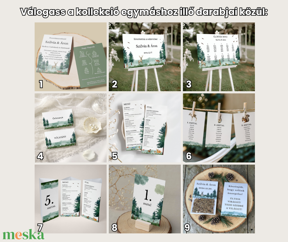 Esküvői köszönőajándék virágmag /erdei mintával/- Woodland Tale - esküvő - emlék & ajándék - köszönőajándék - Meska.hu