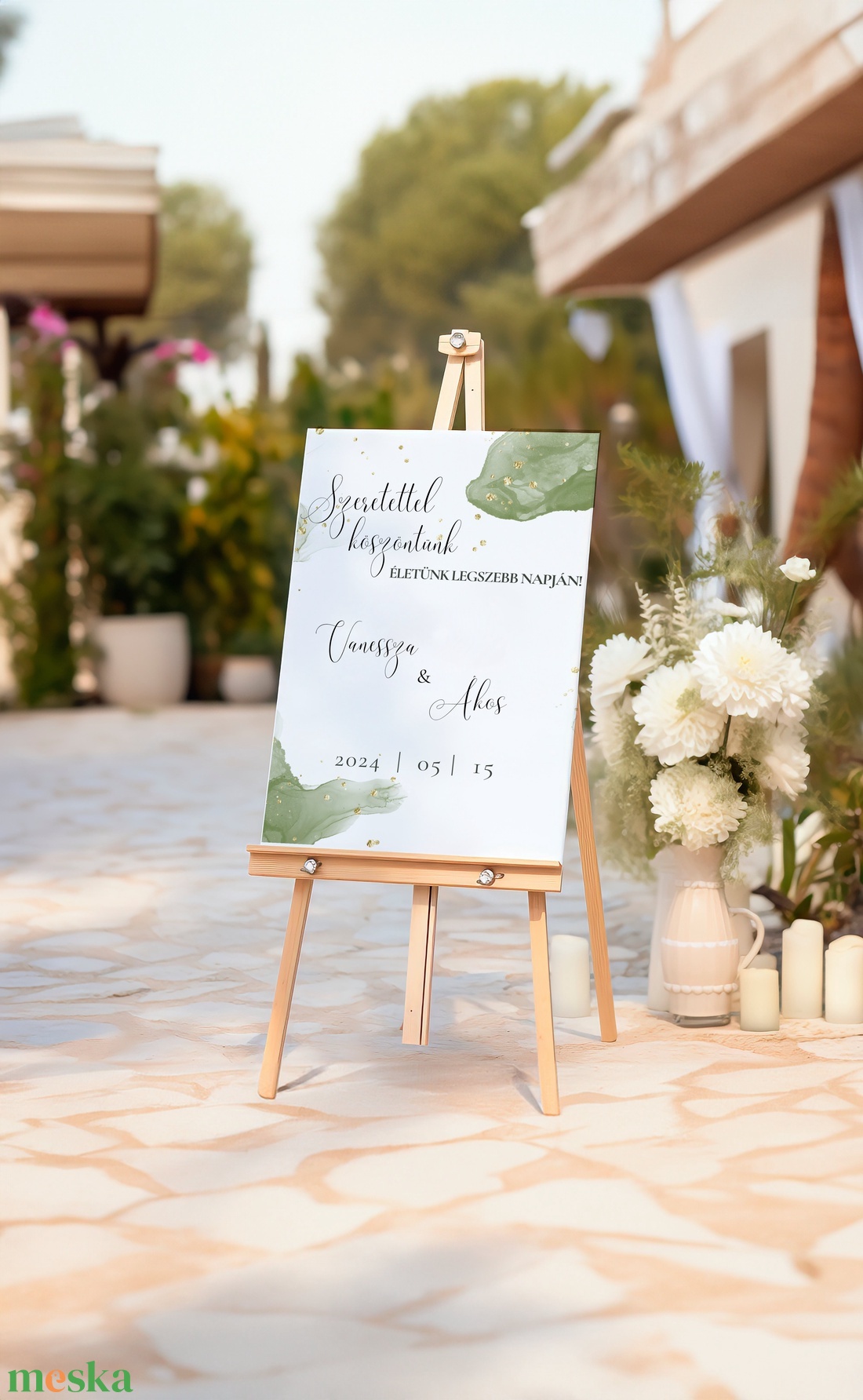 Esküvői tábla /köszöntőtábla/ültetésrend tábla/programtábla - Emerald Ink (smaragd arany) - esküvő - dekoráció - tábla & jelzés - Meska.hu