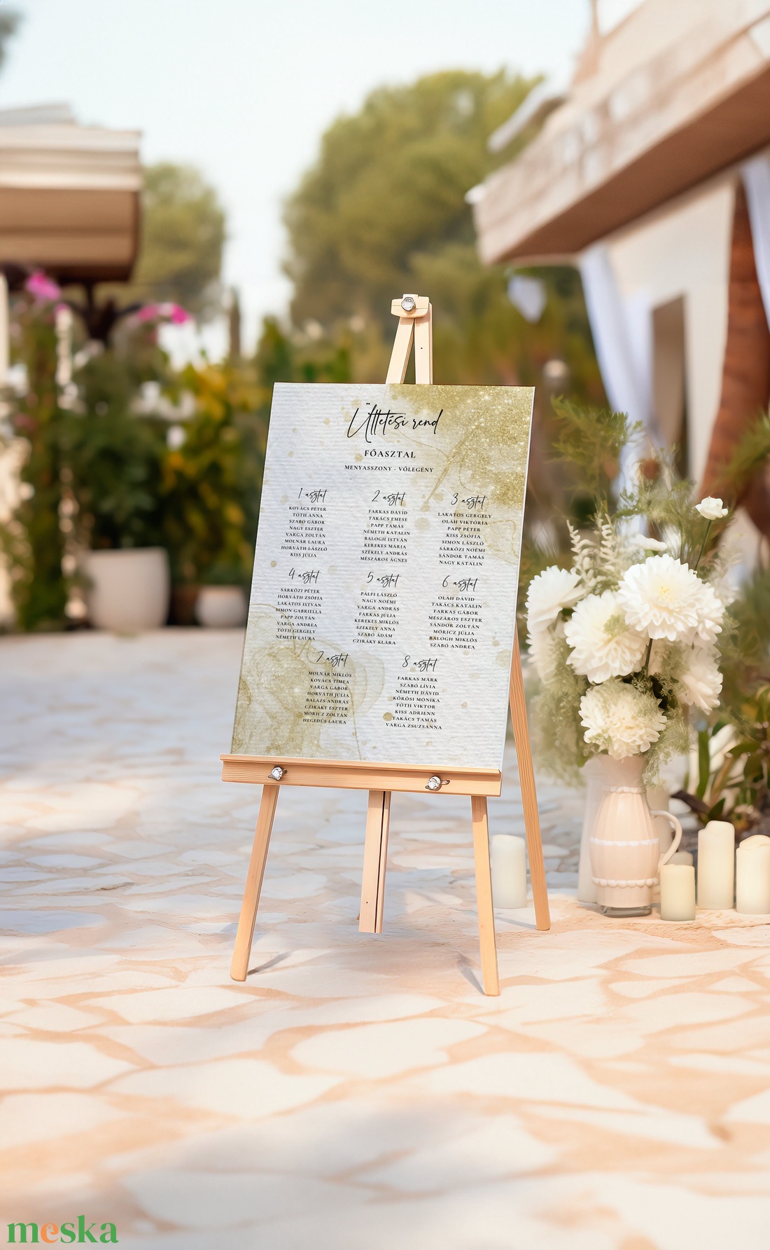 Esküvői tábla /köszöntőtábla/ültetésrend tábla/programtábla - Golden Glow (arany csillogó) - esküvő - dekoráció - tábla & jelzés - Meska.hu