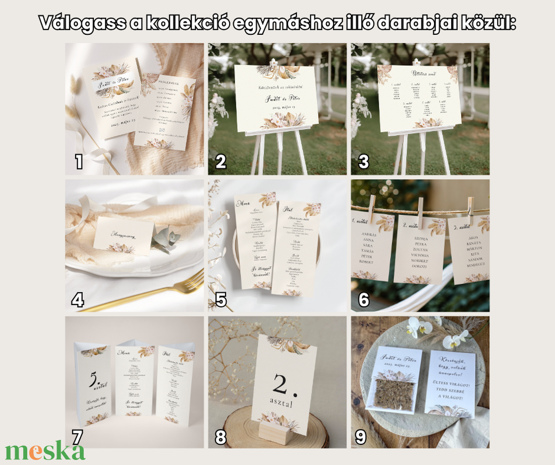 Esküvői tábla /köszöntőtábla/ültetésrend tábla/programtábla - Infinite Bloom (boho szárazvirágos) - esküvő - dekoráció - tábla & jelzés - Meska.hu