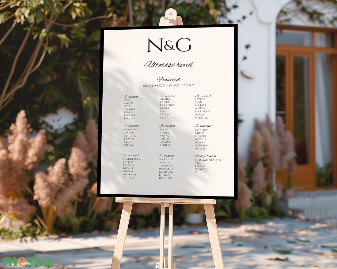 Esküvői tábla /köszöntőtábla/ültetésrend tábla/programtábla - Noir Elegance (modern fekete) - esküvő - dekoráció - tábla & jelzés - Meska.hu