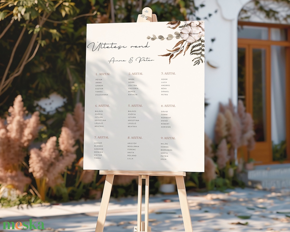 Esküvői tábla /köszöntőtábla/ültetésrend tábla/programtábla - Raw Silk (natúr gyapotos) - esküvő - dekoráció - tábla & jelzés - Meska.hu