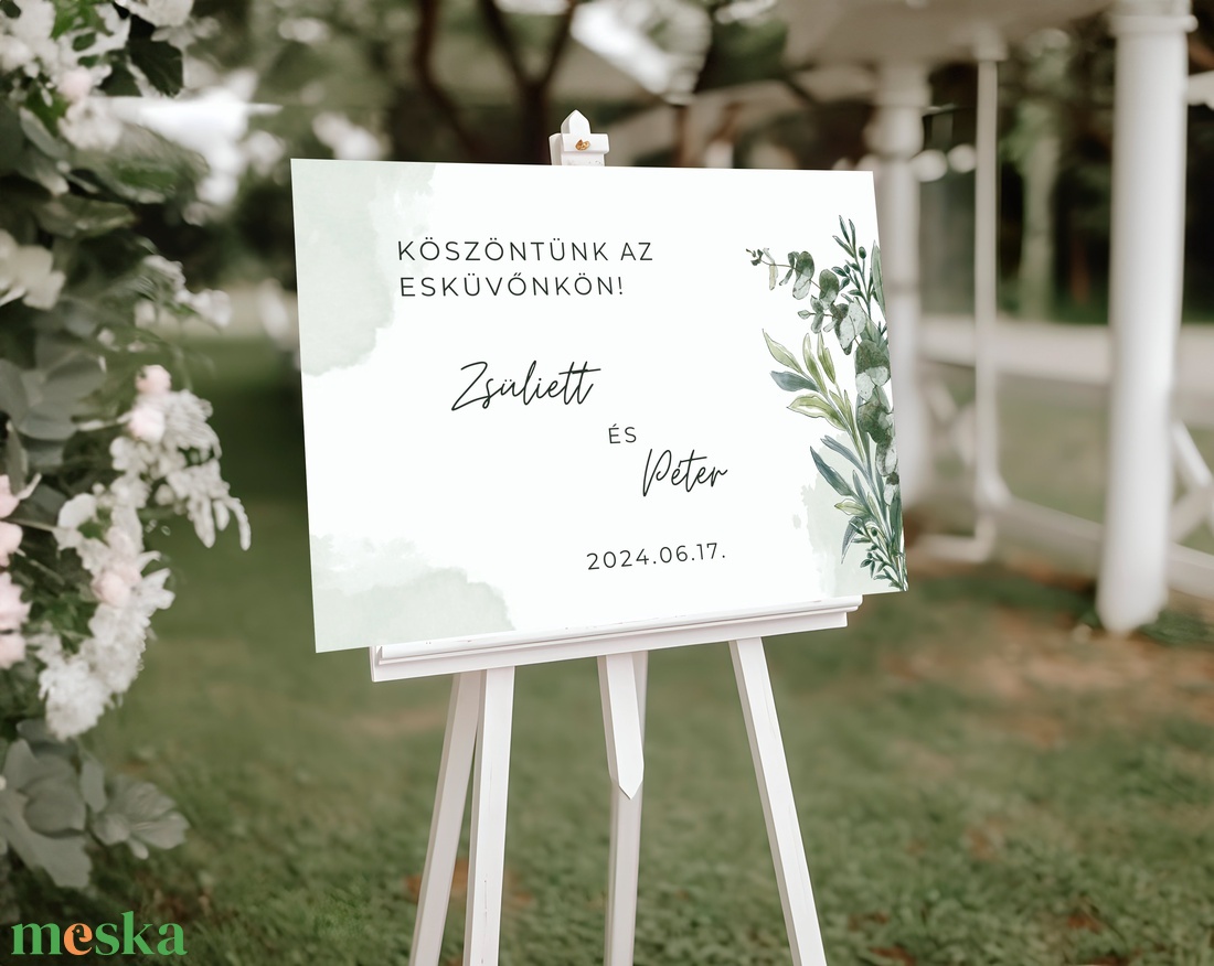 Esküvői tábla /köszöntőtábla/ültetésrend tábla/programtábla - Silent Nature (eukaliptuszos) - esküvő - dekoráció - tábla & jelzés - Meska.hu