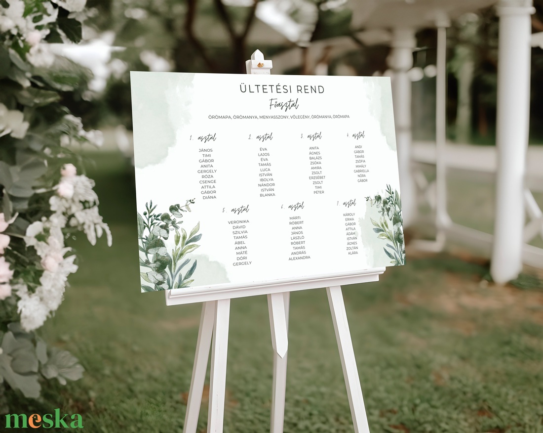 Esküvői tábla /köszöntőtábla/ültetésrend tábla/programtábla - Silent Nature (eukaliptuszos) - esküvő - dekoráció - tábla & jelzés - Meska.hu
