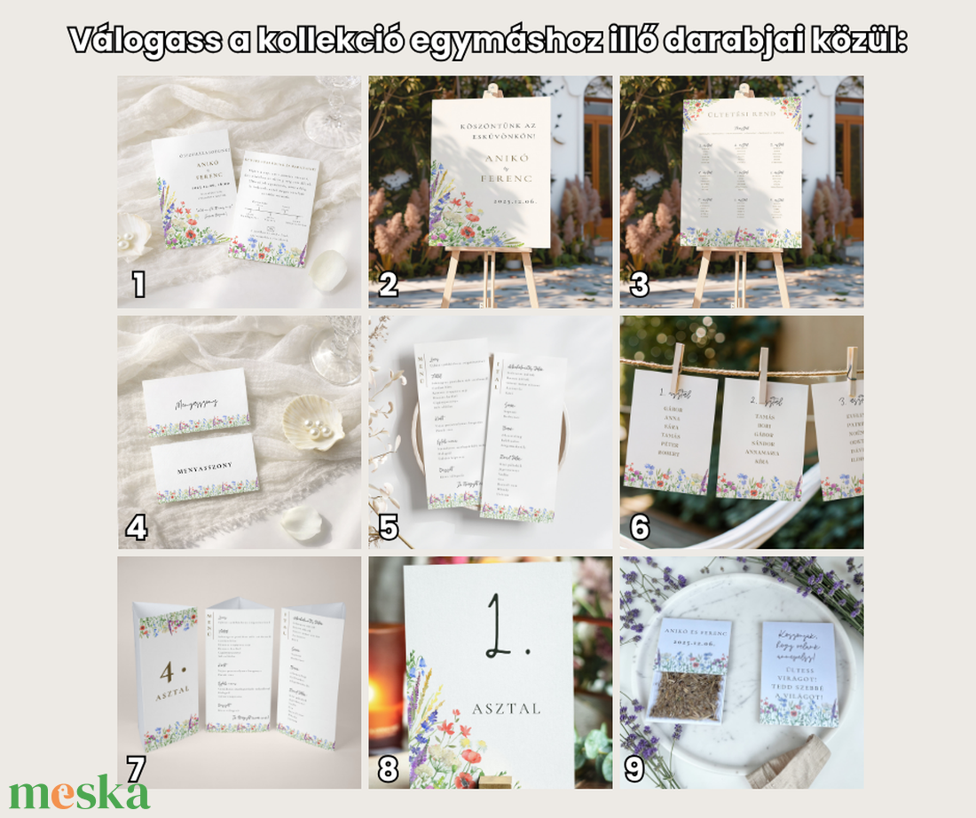 Esküvői tábla /köszöntőtábla/ültetésrend tábla/programtábla - Vadvirág liget (színes vadvirágos) - esküvő - dekoráció - tábla & jelzés - Meska.hu