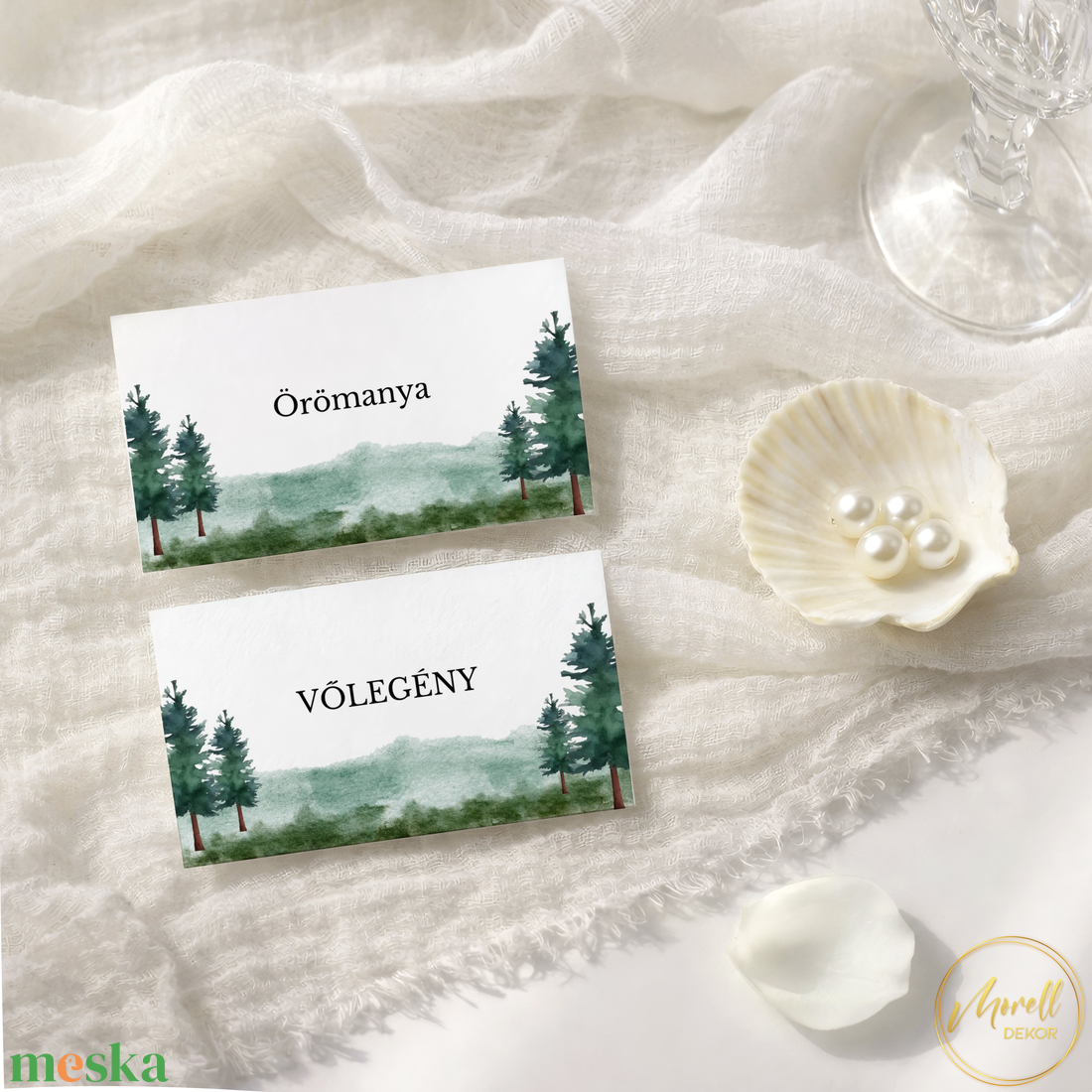 Esküvői ültetőkártya/ ültető / névkártya / asztali névkártya / vendég névtábla - Woodland Tale (erdei állatos) - esküvő - meghívó & kártya - meghívó - Meska.hu