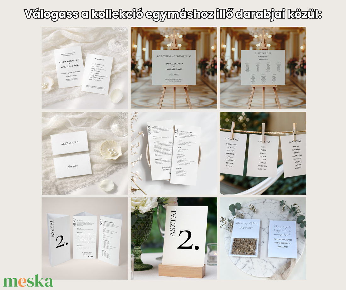 Esküvői meghívó -Fekete betűk - esküvő - meghívó & kártya - meghívó - Meska.hu