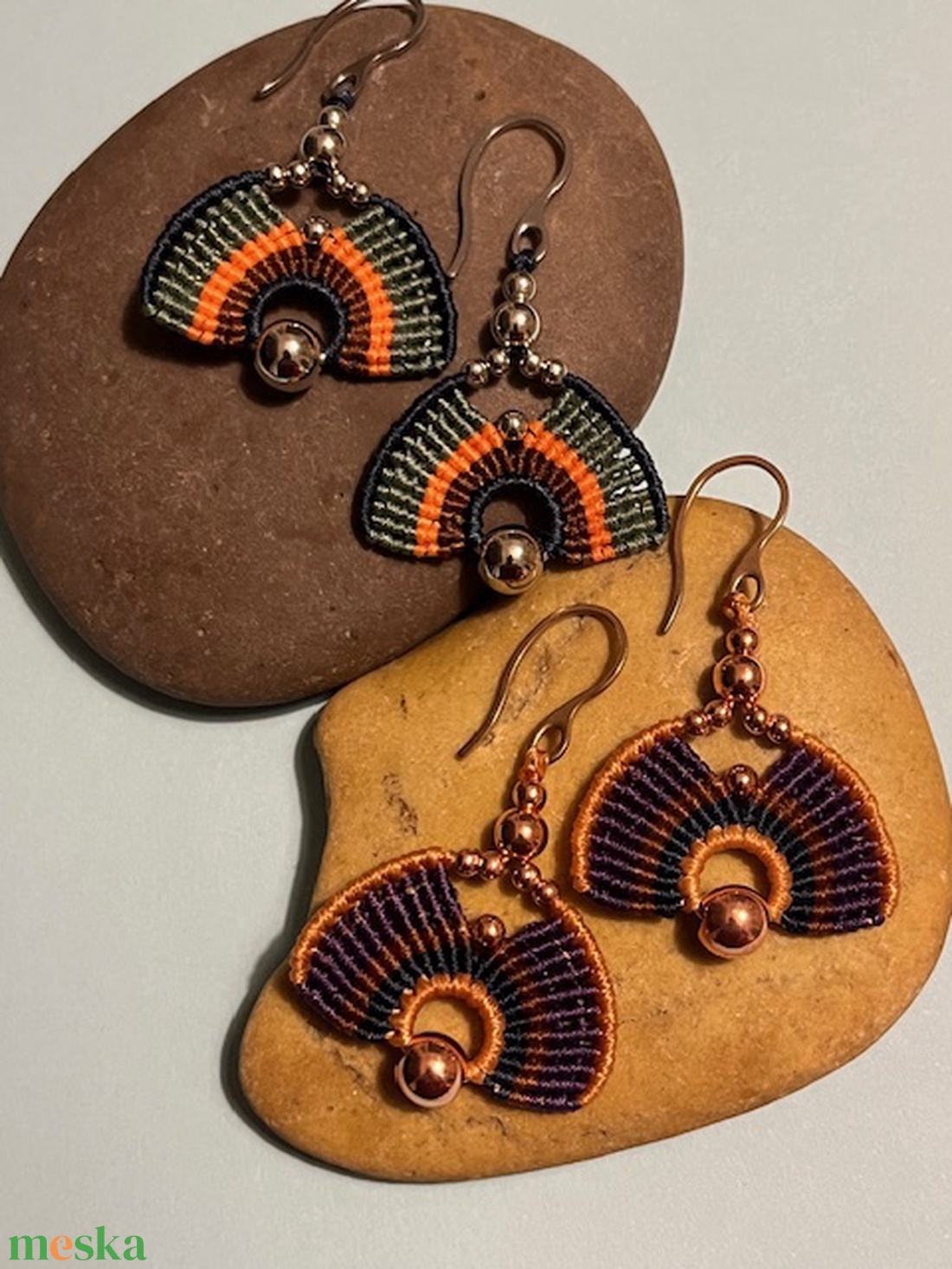 Gyöngyös bohém füli - ékszer - fülbevaló - lógó fülbevaló - Meska.hu