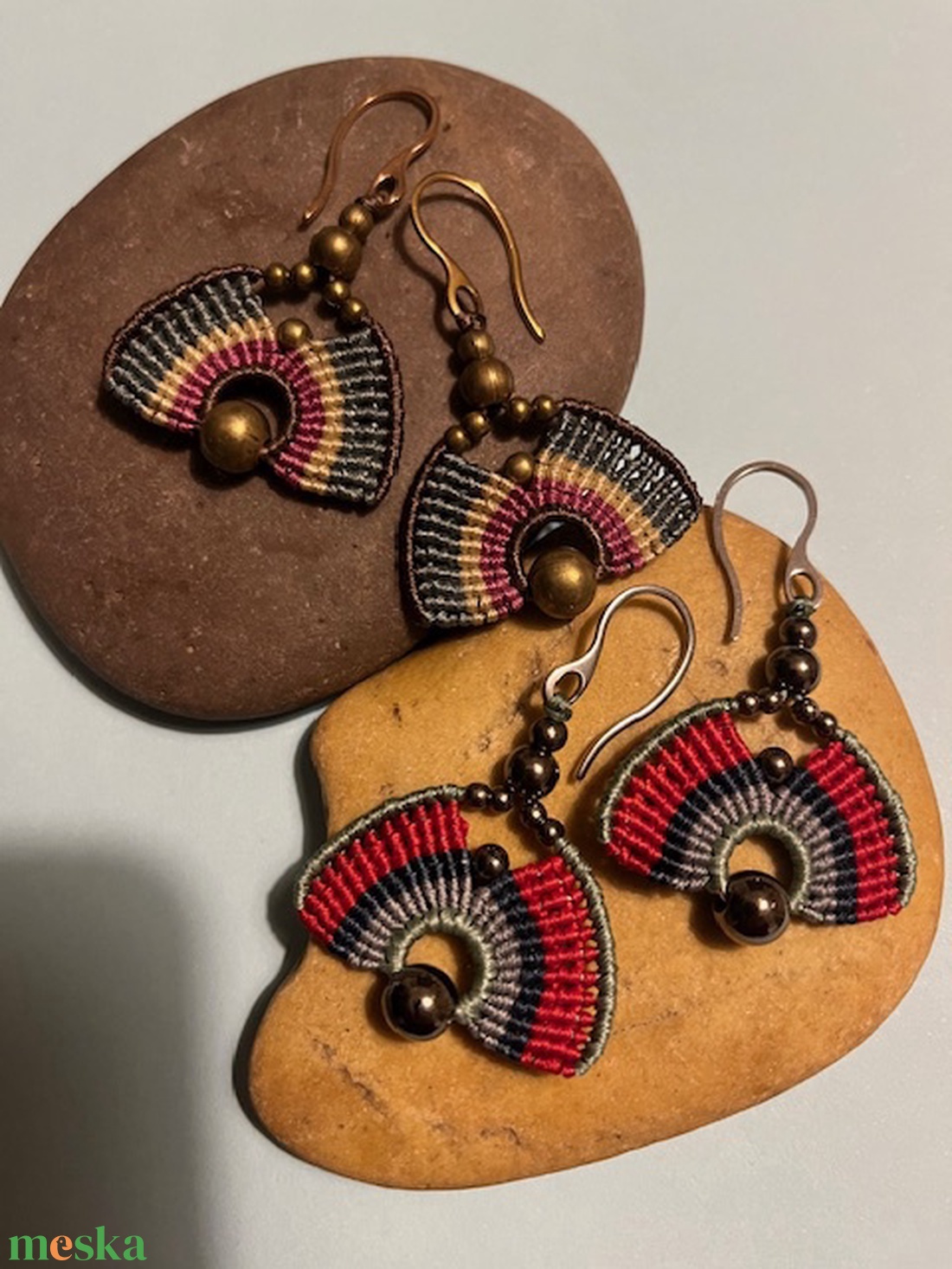 Gyöngyös bohém füli - ékszer - fülbevaló - lógó fülbevaló - Meska.hu