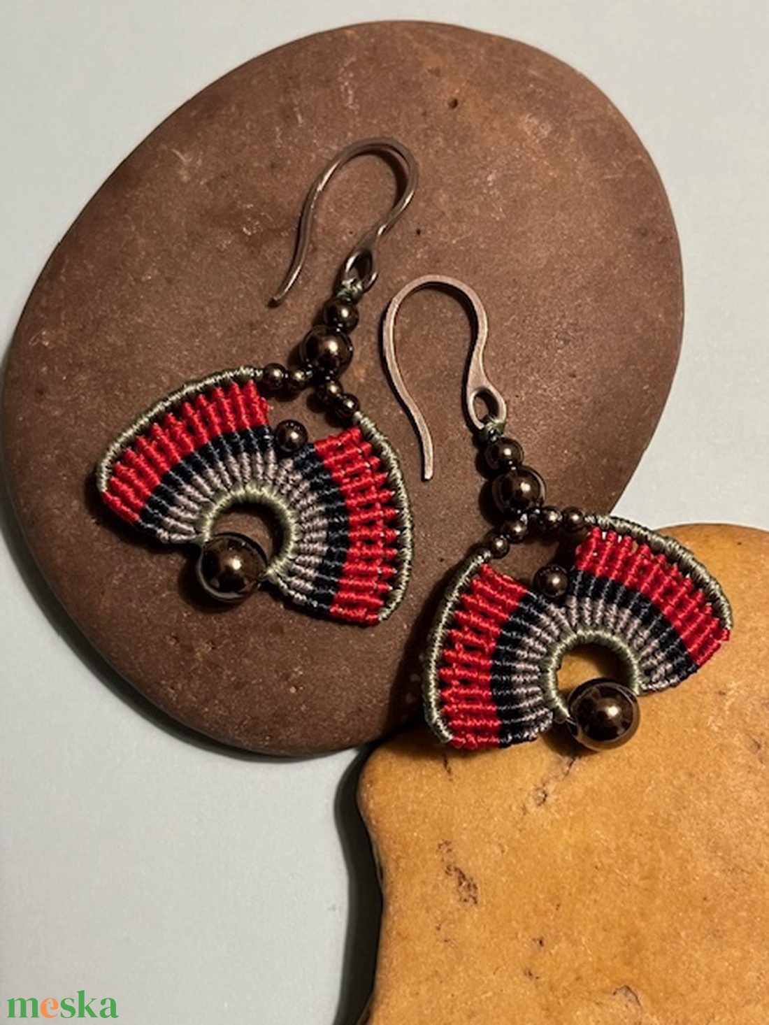 Gyöngyös bohém füli - ékszer - fülbevaló - lógó fülbevaló - Meska.hu