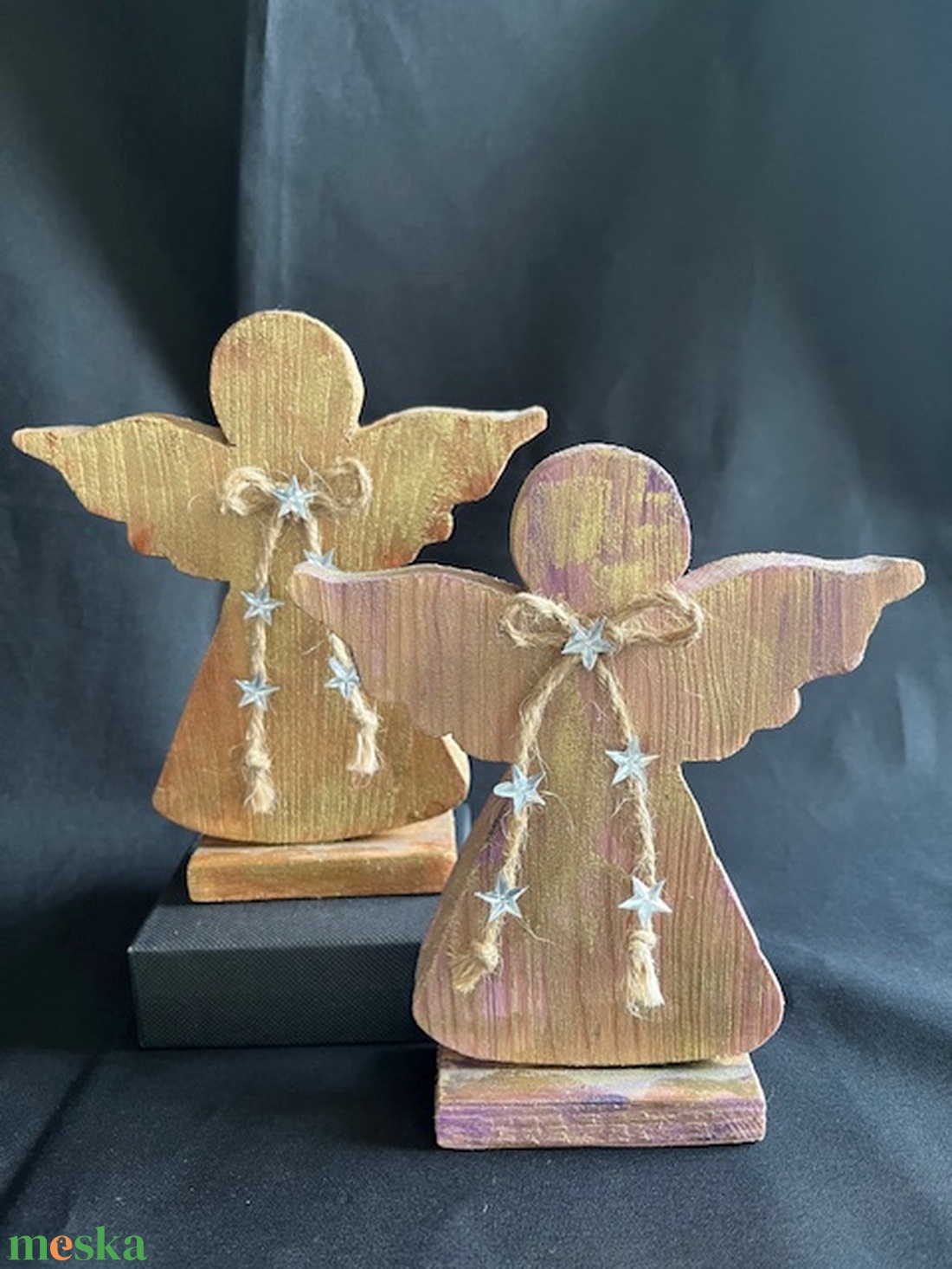 Minimal fa angyalka dísz - karácsony - adventi díszek - adventi asztaldísz - Meska.hu