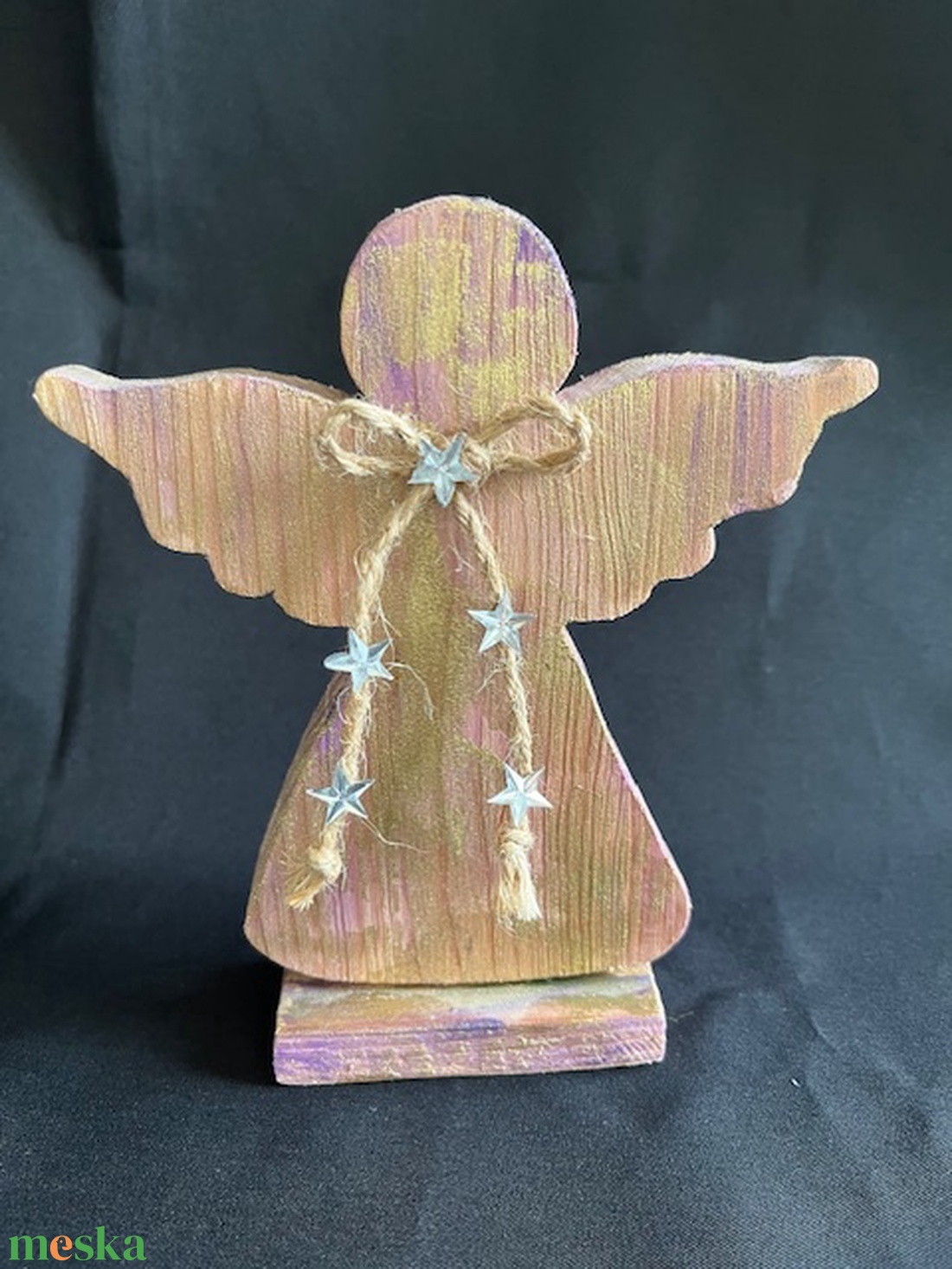 Minimal fa angyalka dísz - karácsony - adventi díszek - adventi asztaldísz - Meska.hu