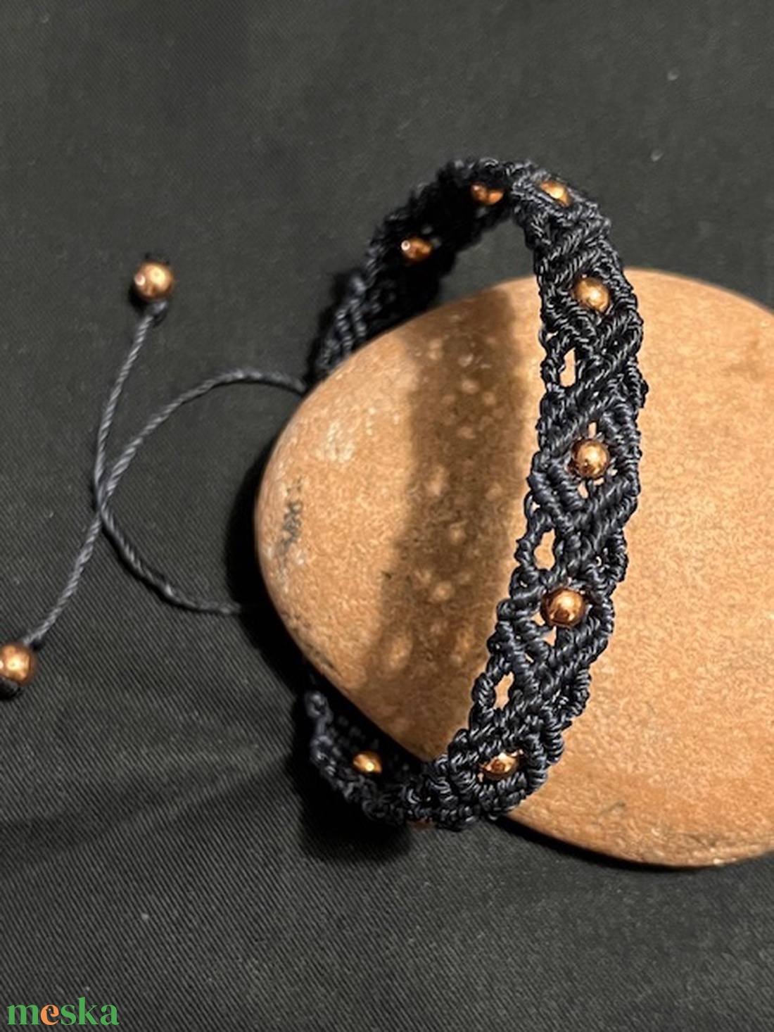 Makramé karkötő - ékszer - karkötő - gyöngyös karkötő - Meska.hu