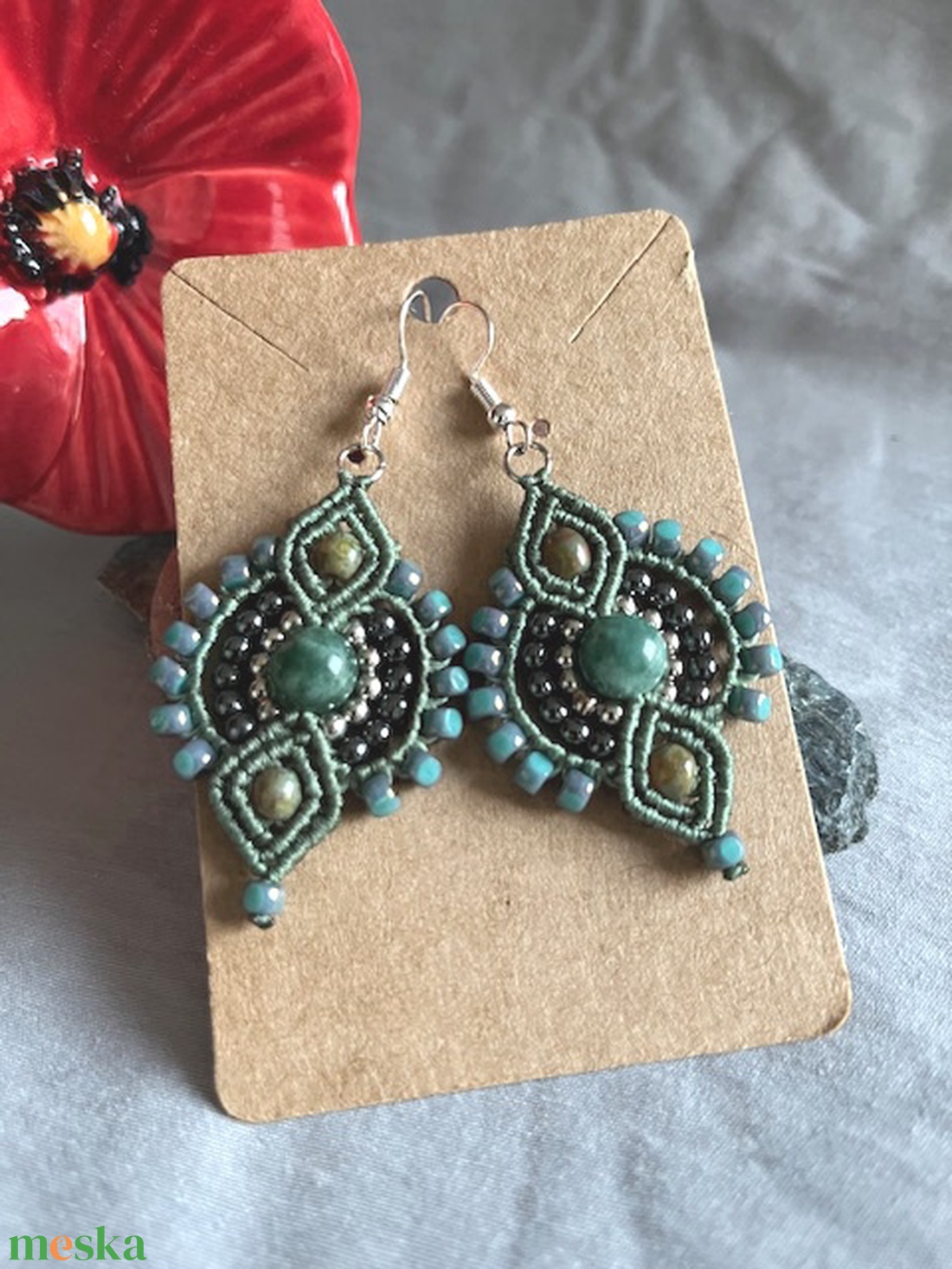 Gyöngyös füli - ékszer - fülbevaló - lógó fülbevaló - Meska.hu