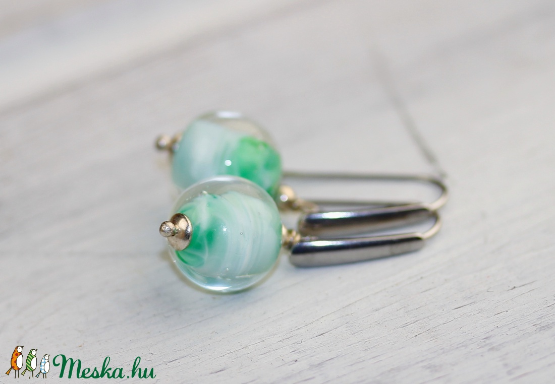 Sea green -egyedi lámpagyöngy fülbevaló - - Meska.hu Sea green -egyedi lámpagyöngy fülbevaló - - Meska.hu