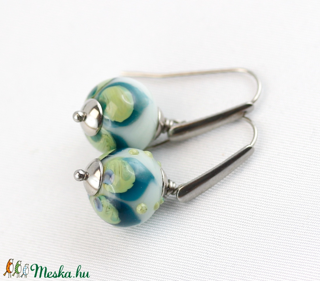 Szirmok -egyedi lámpagyöngy fülbevaló -  - Meska.hu
