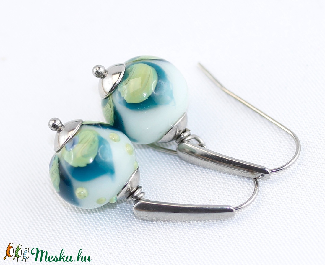 Szirmok -egyedi lámpagyöngy fülbevaló -  - Meska.hu