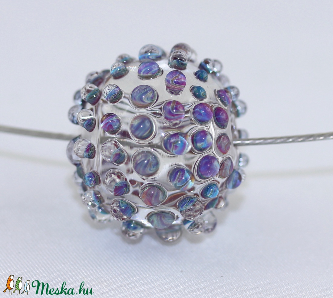Bubble hollow bead- egyedi üveggyöngy sodronyon - - Meska.hu Bubble hollow bead- egyedi üveggyöngy sodronyon - - Meska.hu