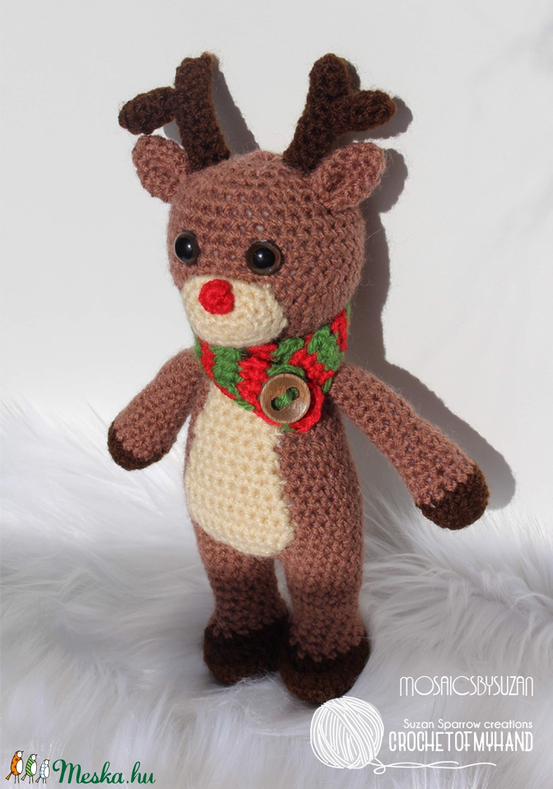 Horgolt rénszarvas amigurumi - Rudolf -  - Meska.hu