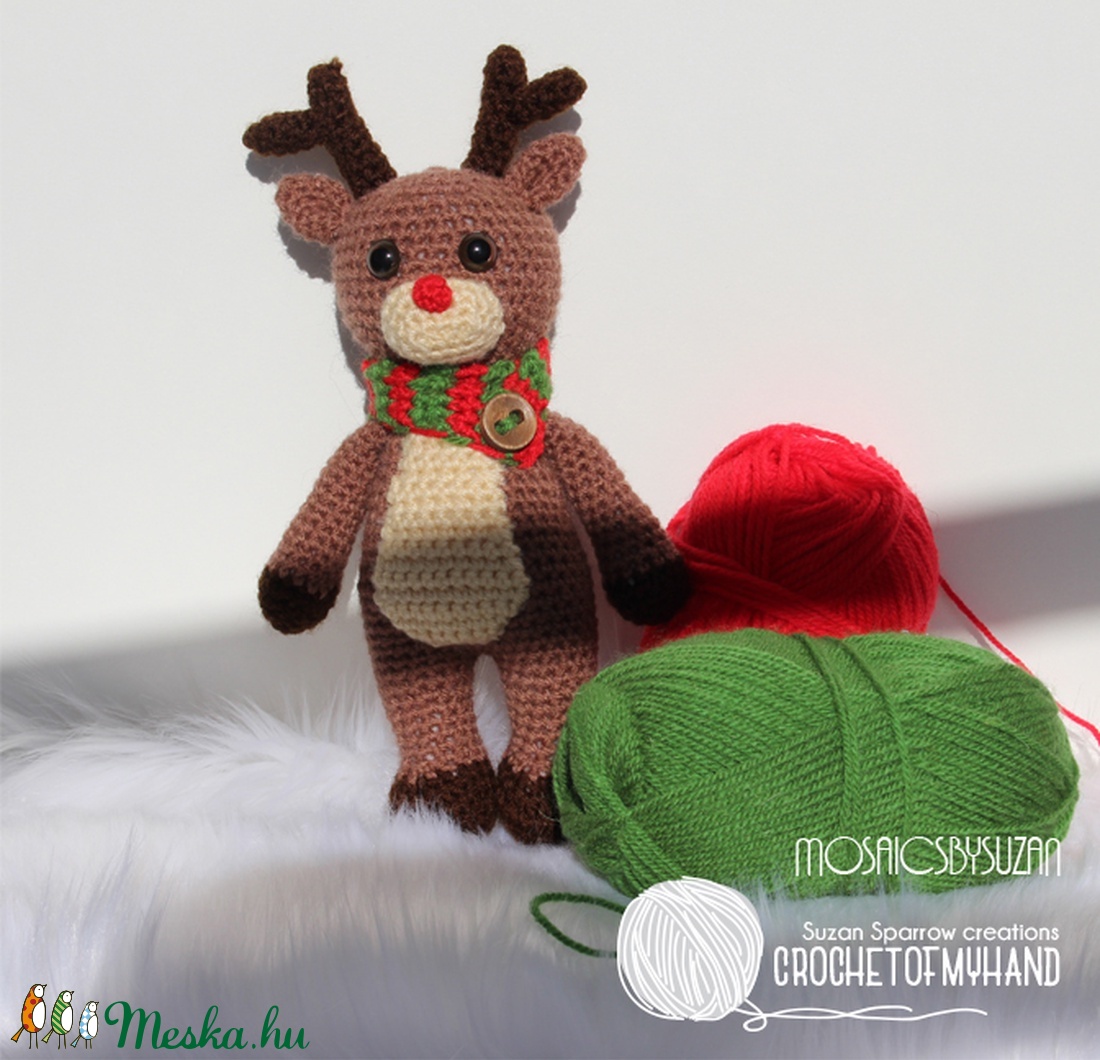 Horgolt rénszarvas amigurumi - Rudolf -  - Meska.hu