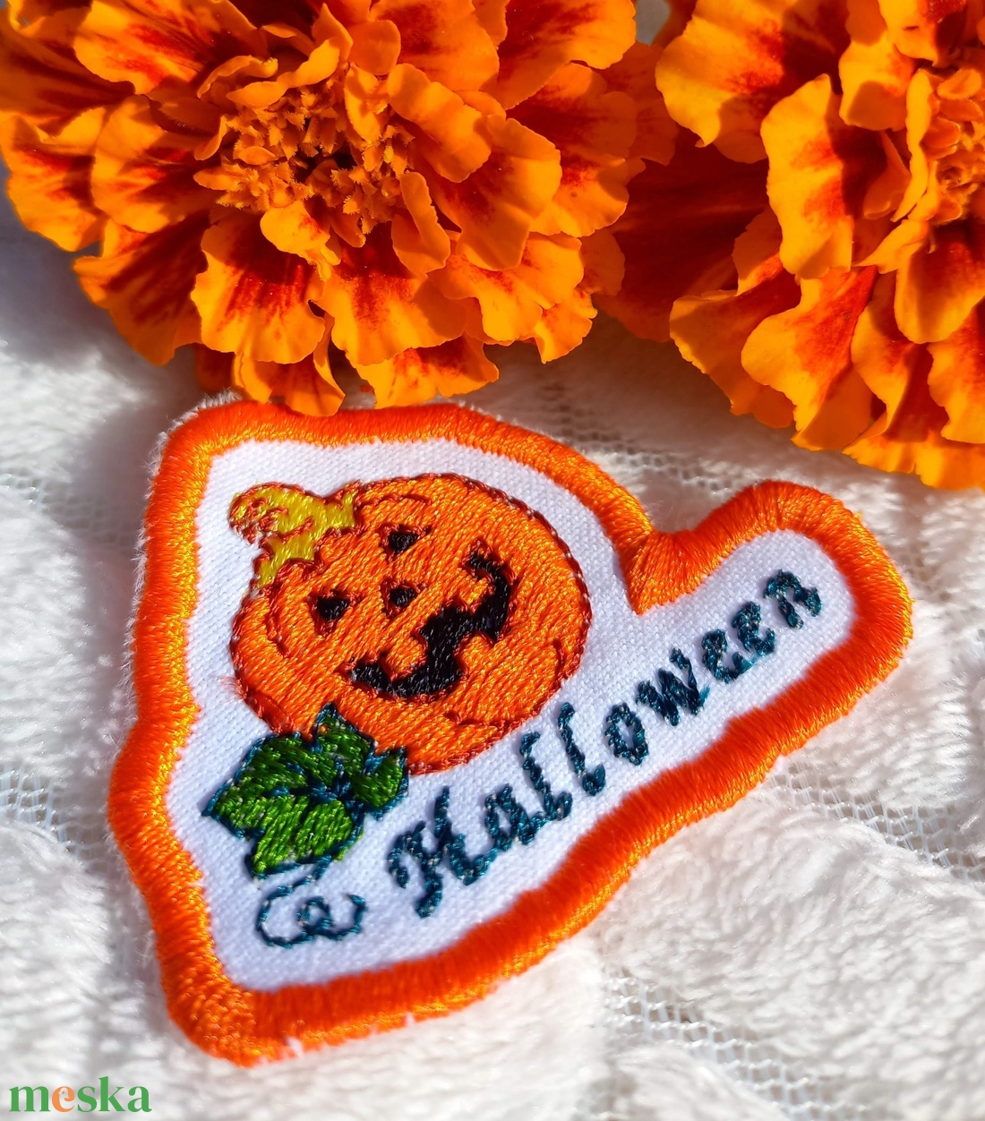 Felvarrható és vasalható Halloween őszi tök - otthon & életmód - dekoráció - halloween - halloweeni jelmez és kiegészítők - Meska.hu