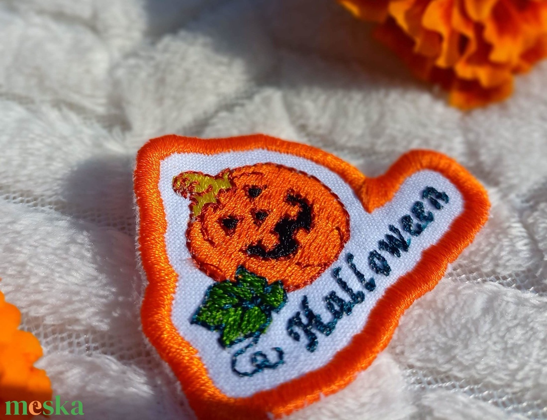 Felvarrható és vasalható Halloween őszi tök - otthon & életmód - dekoráció - halloween - halloweeni jelmez és kiegészítők - Meska.hu