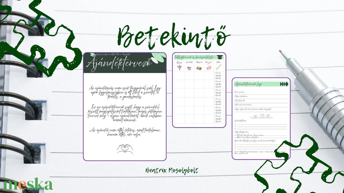 Ajándéktervező  Tudatos, személyes meglepetésekhez, digitális, letölthető, nyomtatható PDF tervezőlapszett - művészet - grafika & illusztráció - digitális - Meska.hu