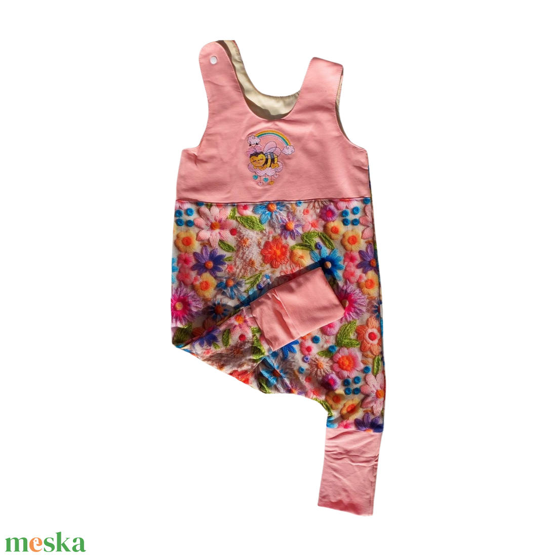 Mosolymanó tipegő hálózsák � Méhecske, virágok mintával - baba - mama - babaruházat - tipegőhálózsák - Meska.hu