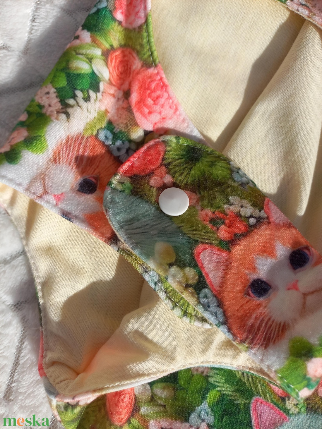 92-98 Mosolymanó tipegő hálózsák �cicás, korallnarancs - baba - mama - babaruházat - tipegőhálózsák - Meska.hu