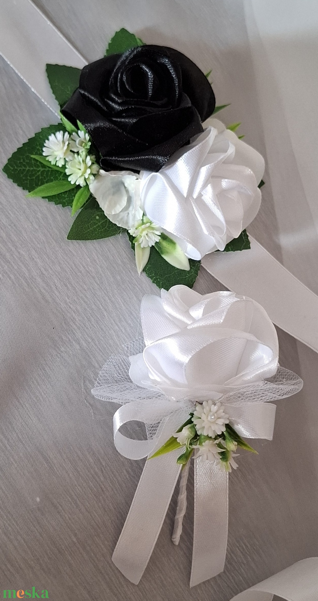 Örökcsokor garnitúra - esküvő - menyasszonyi- és dobócsokor - Meska.hu