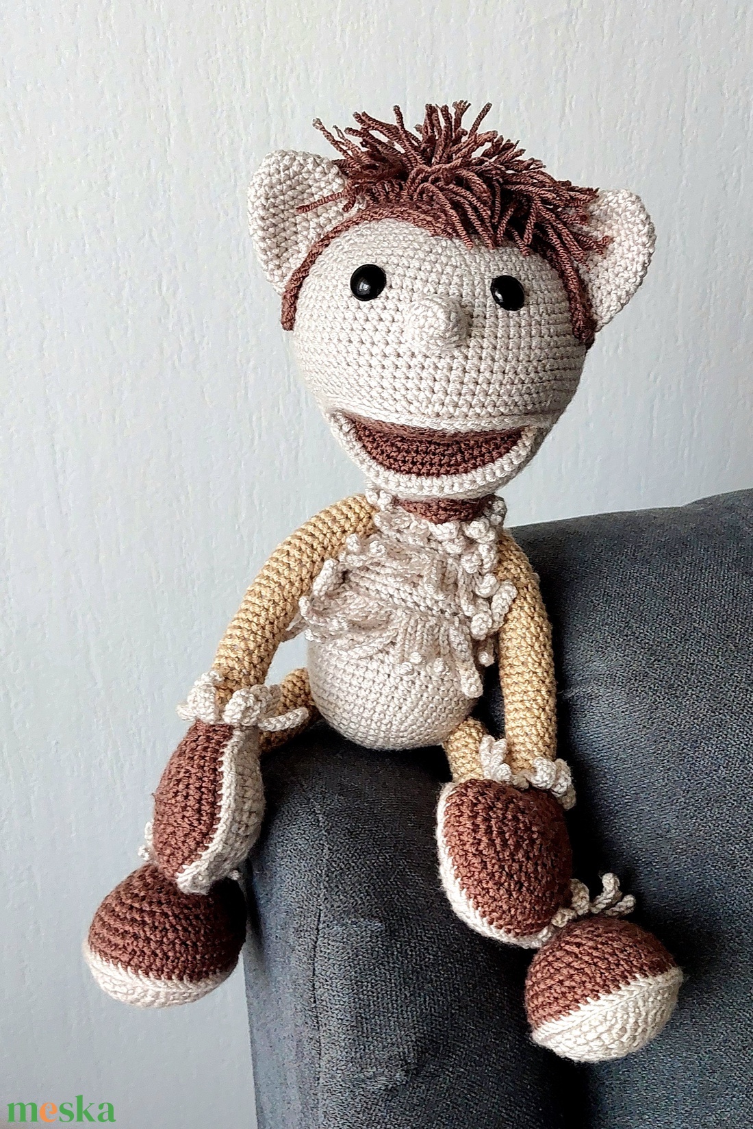 Horgolt Hakapeszi Maki - játék & sport - plüssállat & játékfigura - kutya - Meska.hu