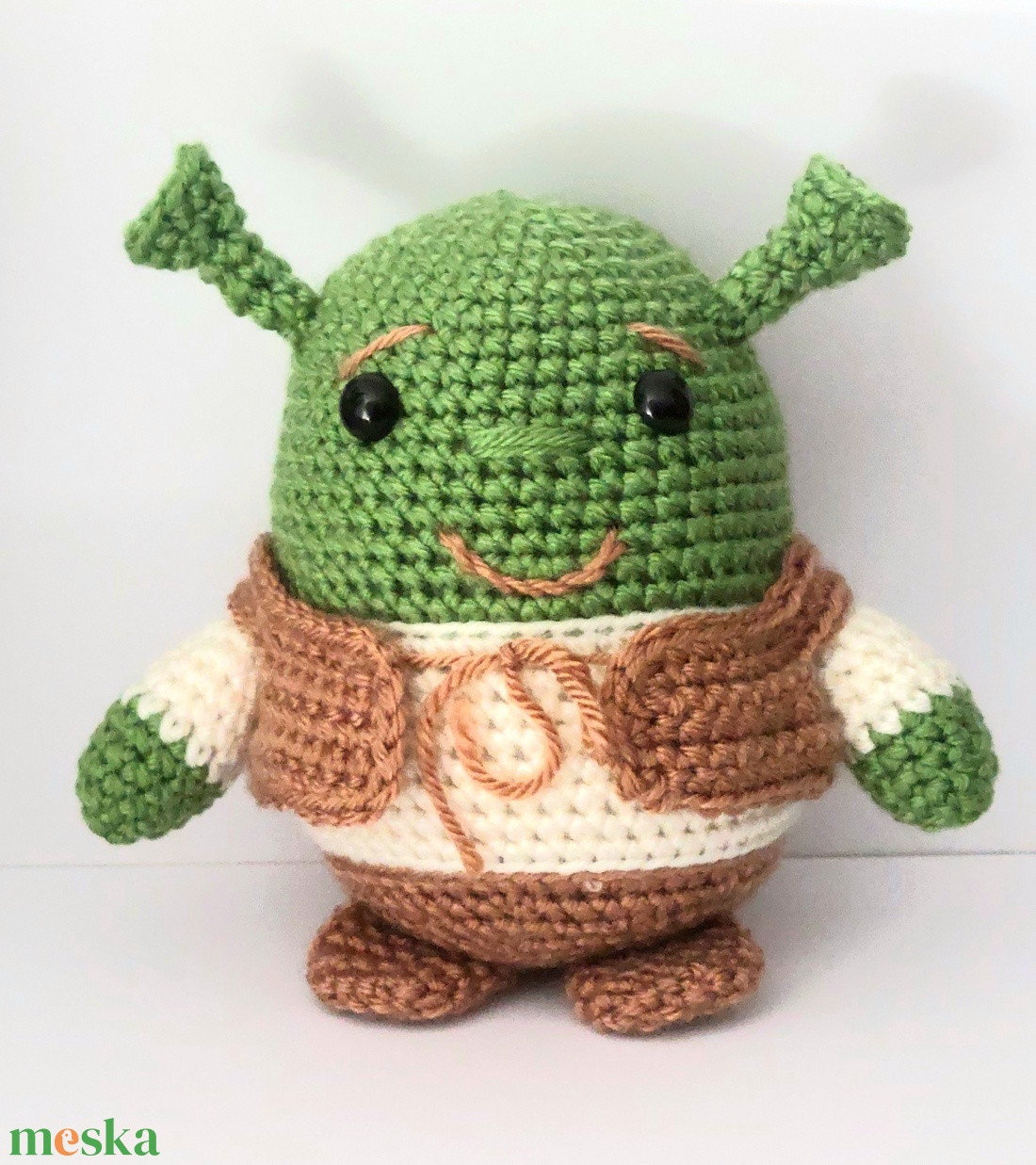 Horgolt mini Shrek  - játék & sport - plüssállat & játékfigura - plüss mesefigurák - Meska.hu