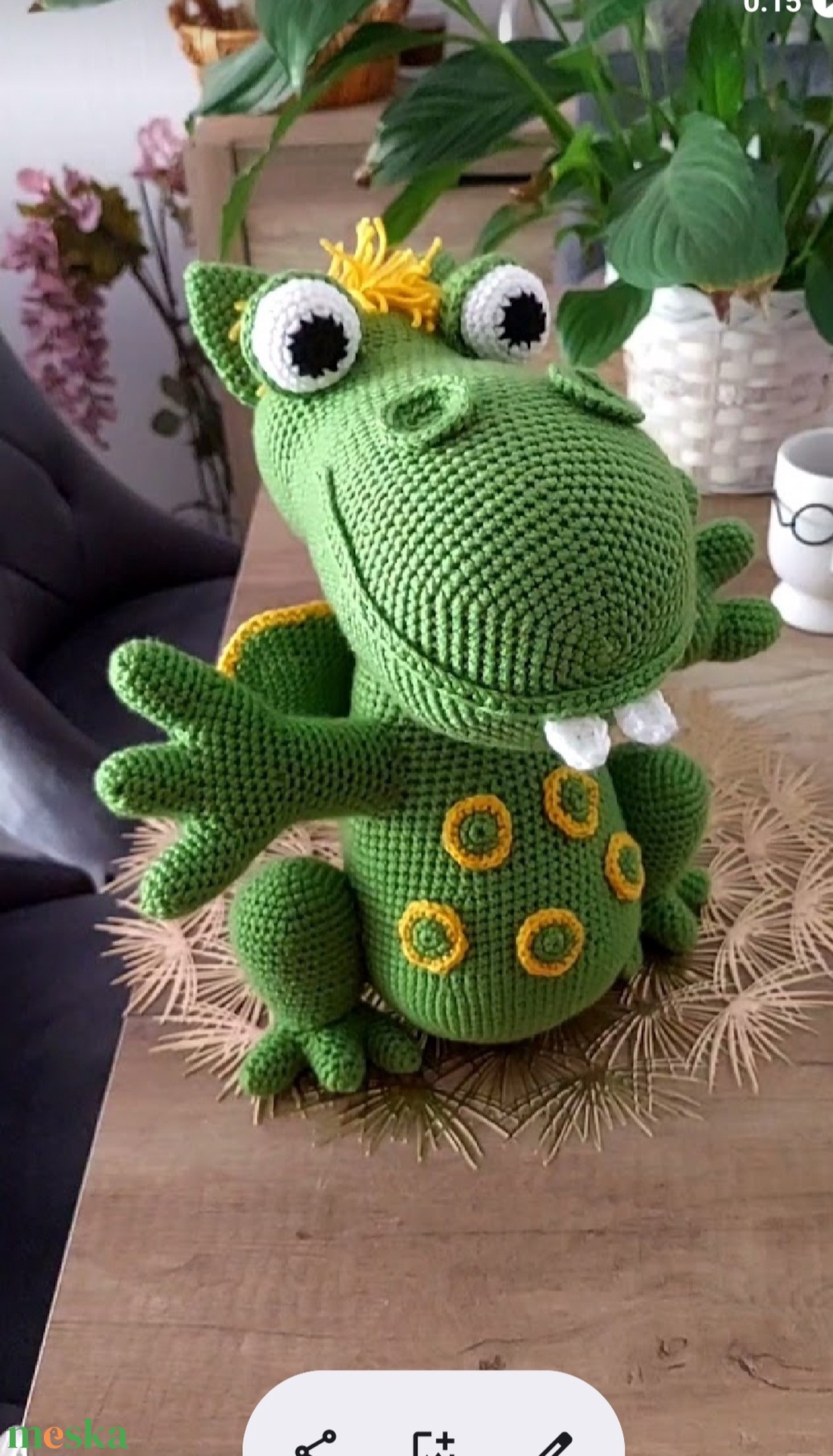 Horgolt sárkány - játék & sport - plüssállat & játékfigura - plüss mesefigurák - Meska.hu