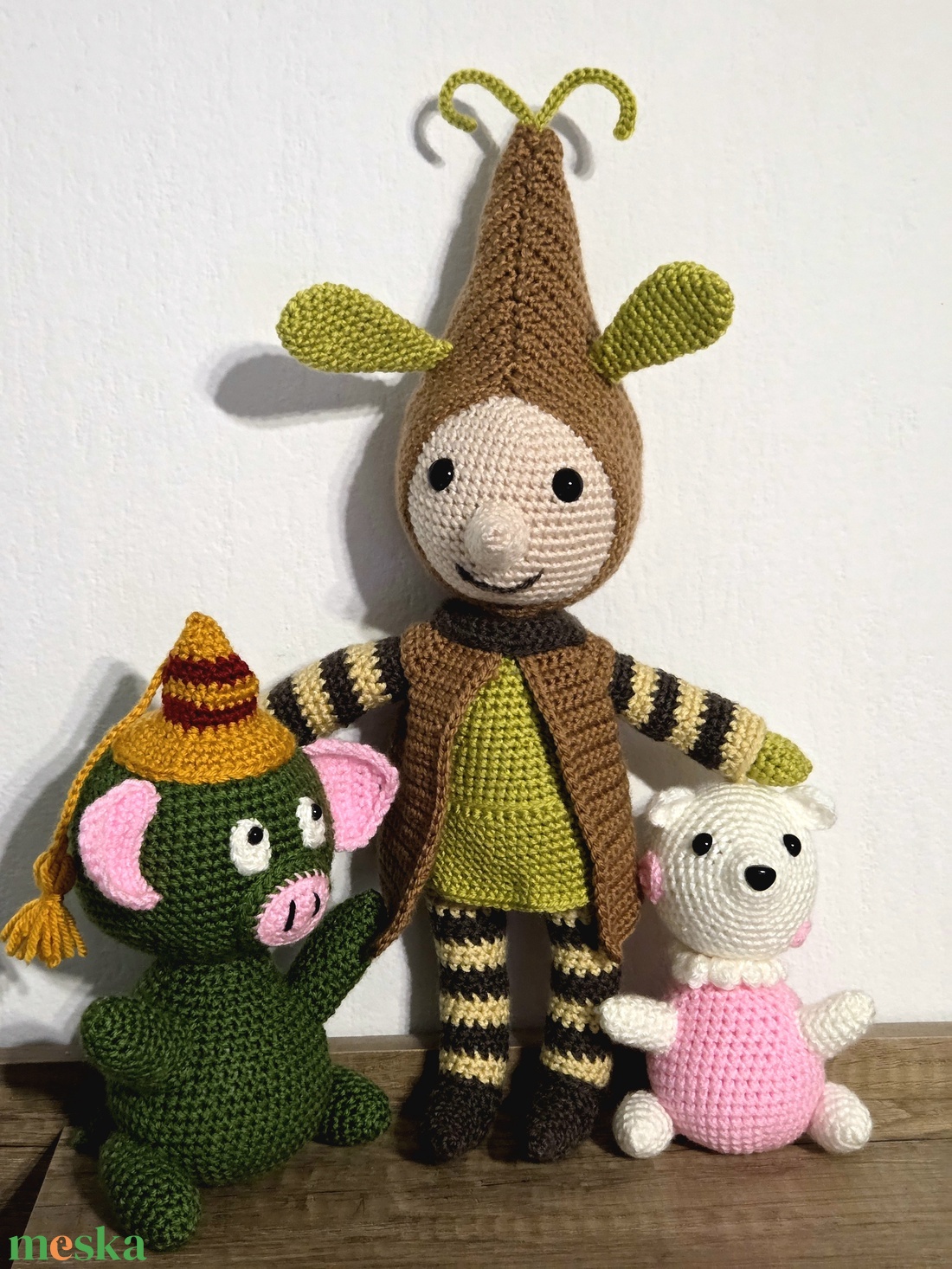 Horgolt Mazsola, Tádé és Manócska - játék & sport - plüssállat & játékfigura - plüss mesefigurák - Meska.hu