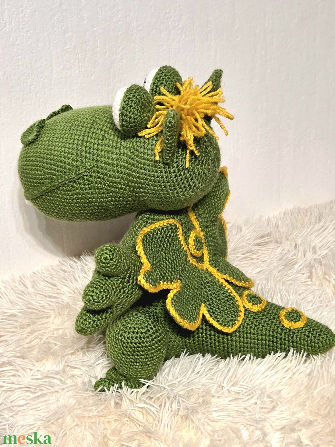 Horgolt sárkány - játék & sport - plüssállat & játékfigura - plüss mesefigurák - Meska.hu