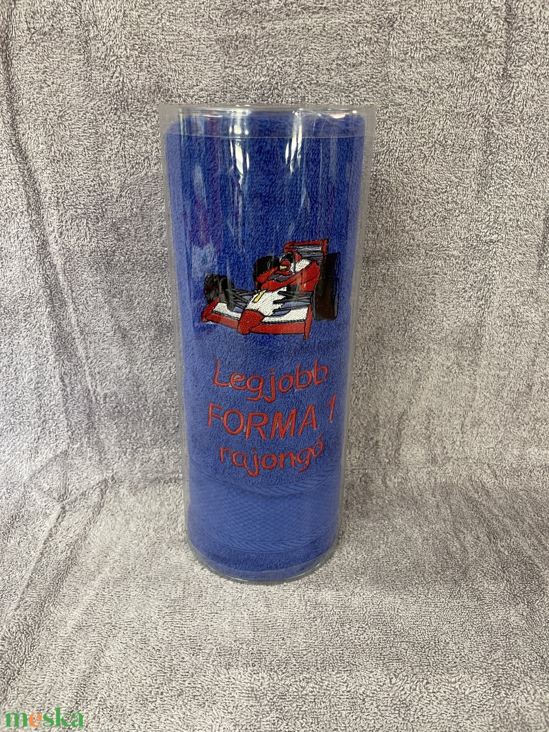 Legjobb Forma 1 rajongó feliratos hímzett törölköző - otthon & életmód - fürdőszoba - törölköző - Meska.hu