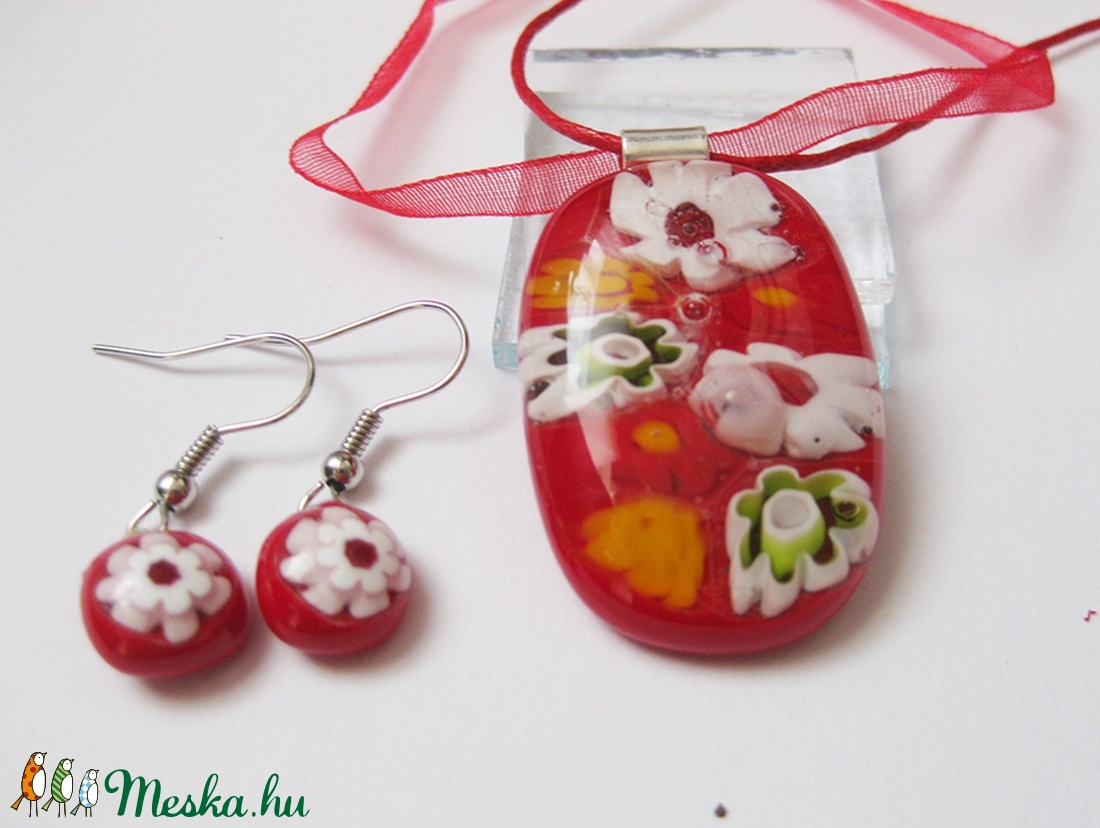 Piroska millefiori szett, ajándék ballagásra pedagógusoknak - ékszer - ékszerszett - Meska.hu