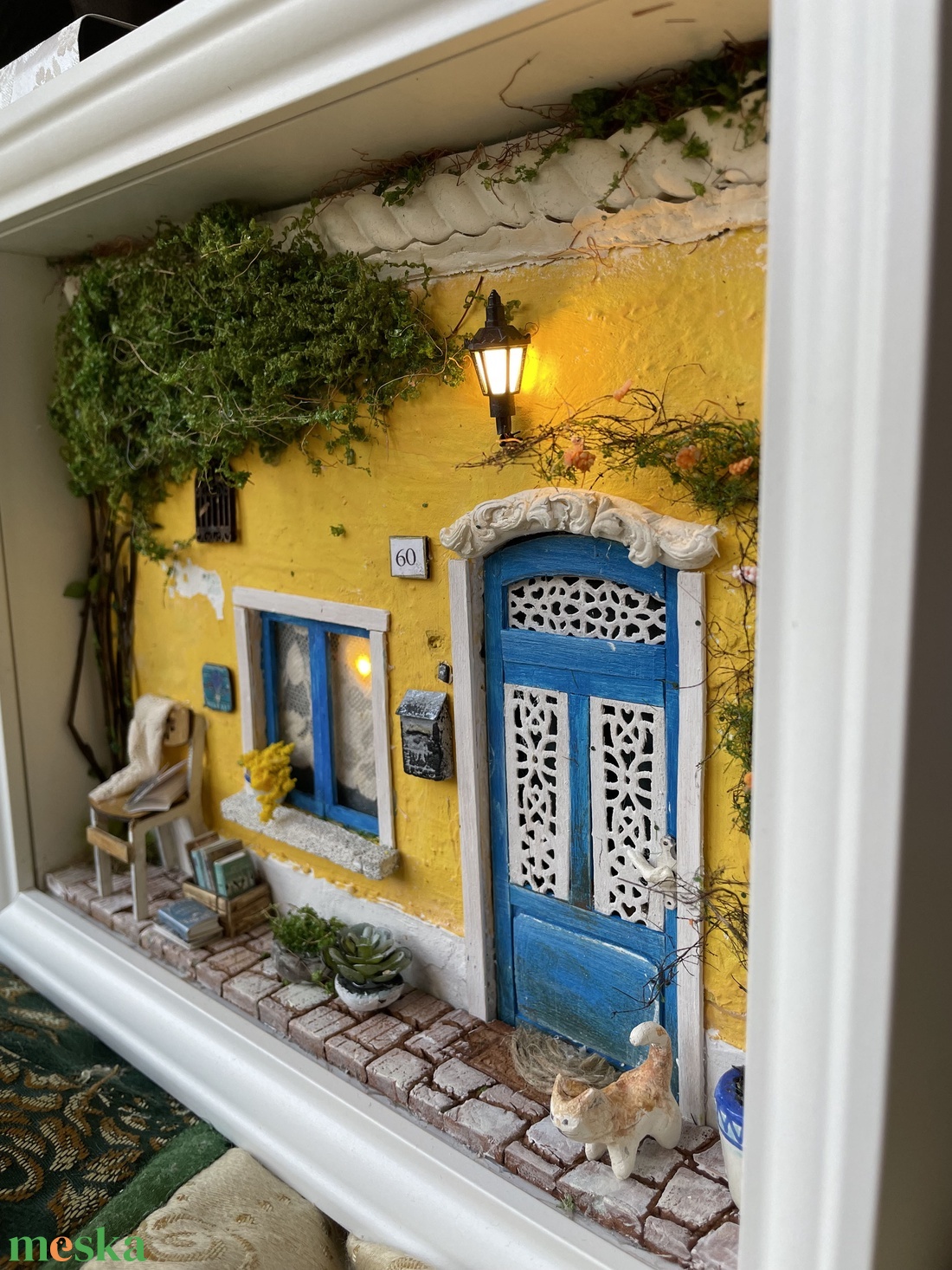  Provance - miniatűr dobozkép - fali kulcstartó - karácsony - karácsonyi lakásdekoráció - karácsonyi falu, házikó - Meska.hu