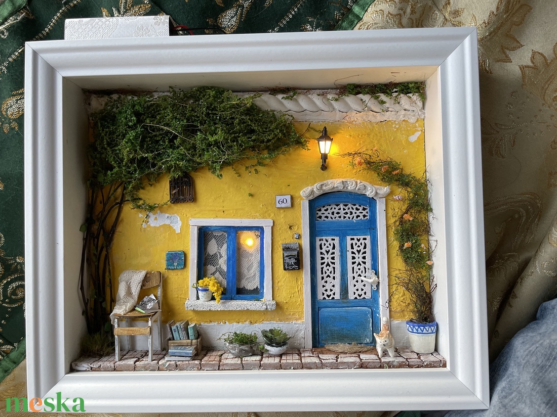  Provance - miniatűr dobozkép - fali kulcstartó - karácsony - karácsonyi lakásdekoráció - karácsonyi falu, házikó - Meska.hu