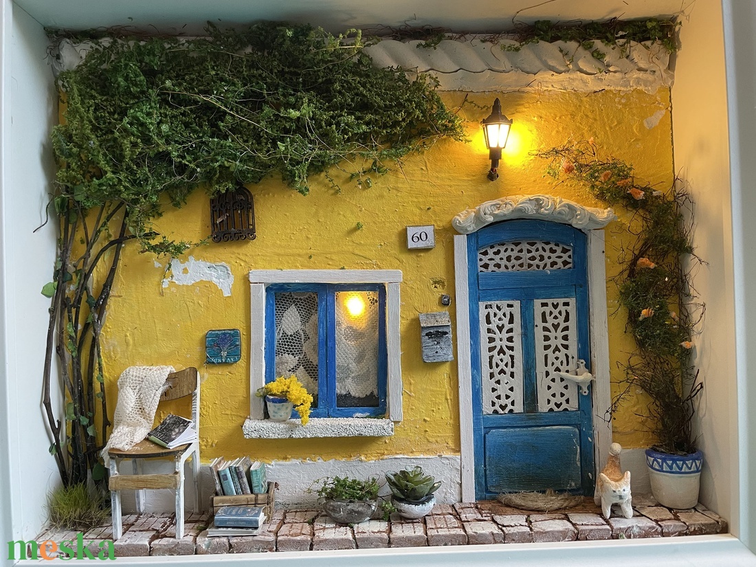  Provance - miniatűr dobozkép - fali kulcstartó - karácsony - karácsonyi lakásdekoráció - karácsonyi falu, házikó - Meska.hu