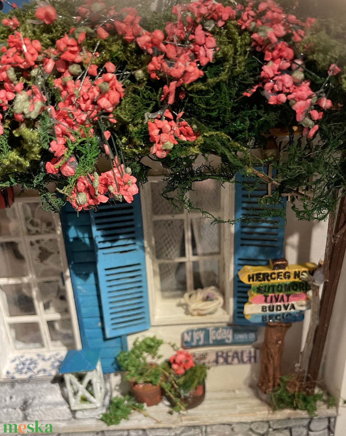 Adria - miniatűr dobozkép - fali kulcstartó - karácsony - karácsonyi lakásdekoráció - karácsonyi falu, házikó - Meska.hu