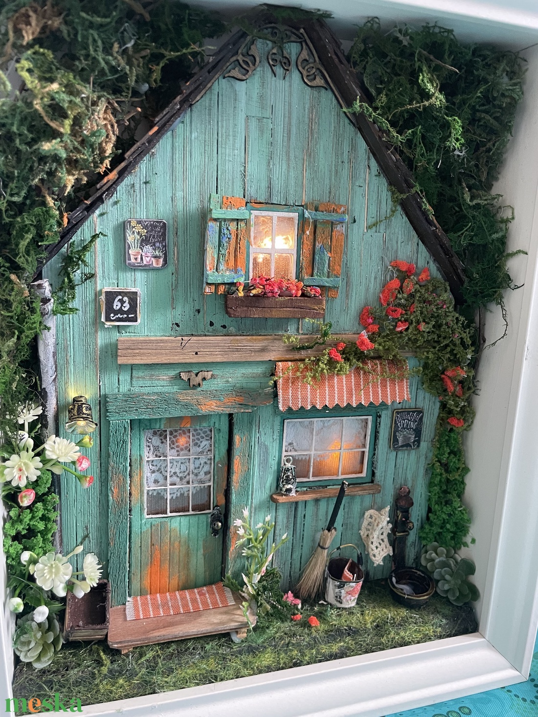 Rudolf tanya 2 - miniatűr dobozkép -fali kulcstartó - otthon & életmód - dekoráció - fali és függő dekoráció - fali kulcstartó - Meska.hu