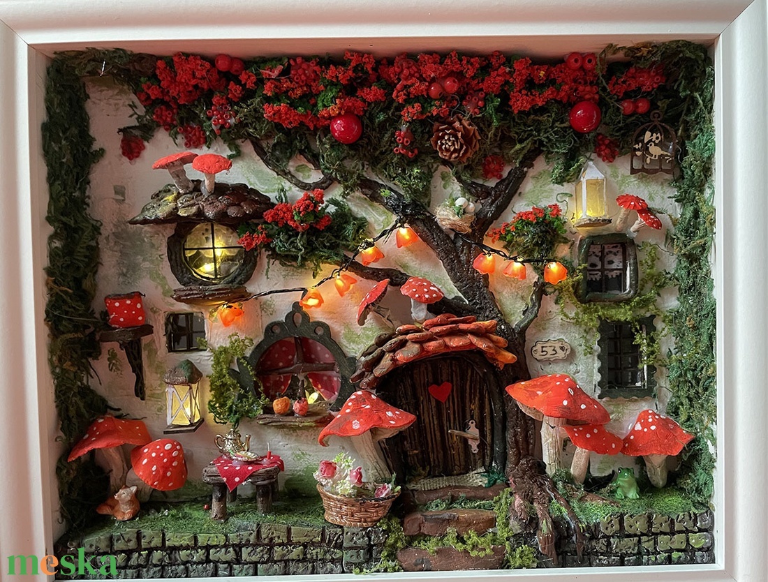 Gomba utca 53 - miniatűr dobozkép - fali kulcstartó - otthon & életmód - dekoráció - fali és függő dekoráció - fali kulcstartó - Meska.hu