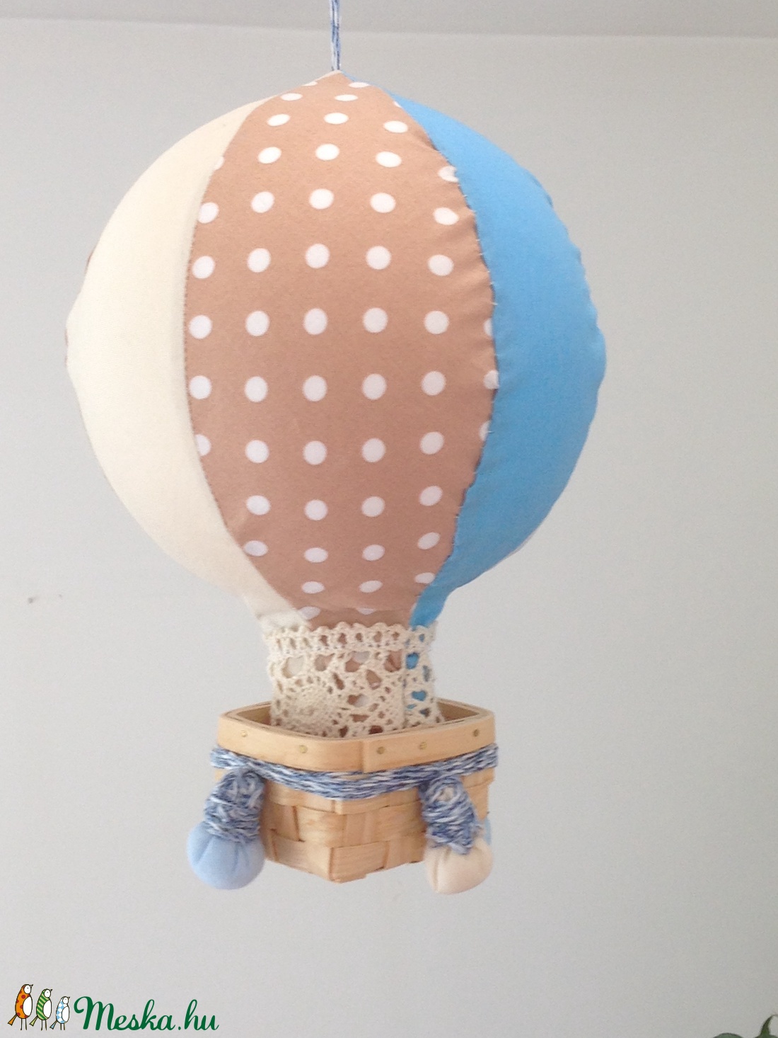 Hőlégballon gyerekszobai függődísz - Kék -  - Meska.hu