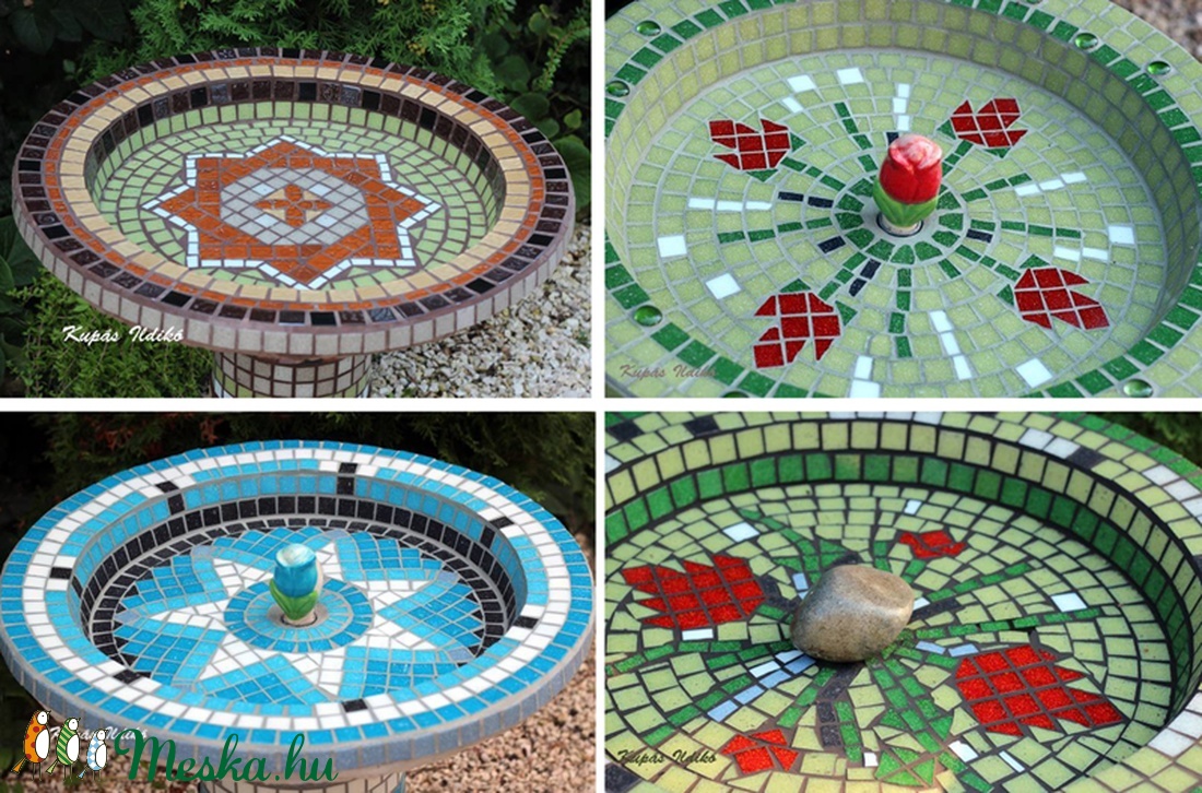 Mozaikos kerti madáritató-fürdető  -  - Meska.hu